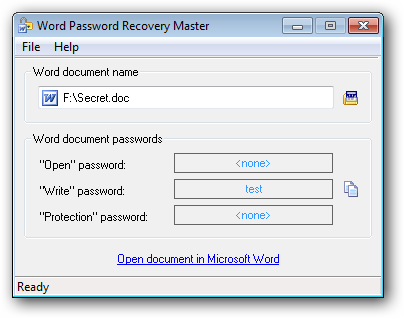 recover word password